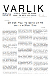 Varl�k Dergisi - Say� 106